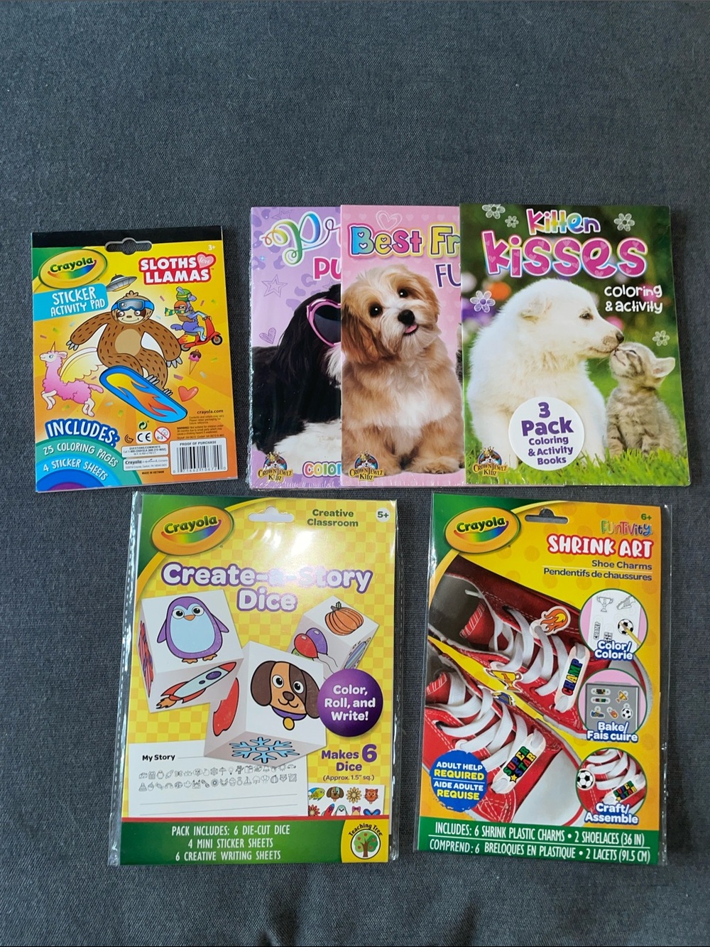 Crayola Kids Coloring & Activity Books - Yellow, Green, Purple, Pink, White, Red